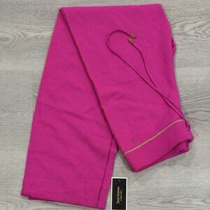 NWT Y2K Juicy Couture Pink Knit Jogger 100% Cashmere Sweatpants Gold Trim Size S